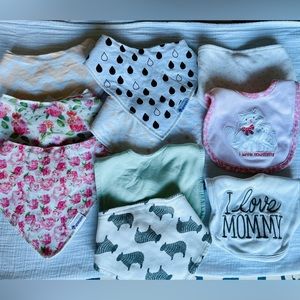 Bundle of 10 Bandana Baby Girl Bibs
